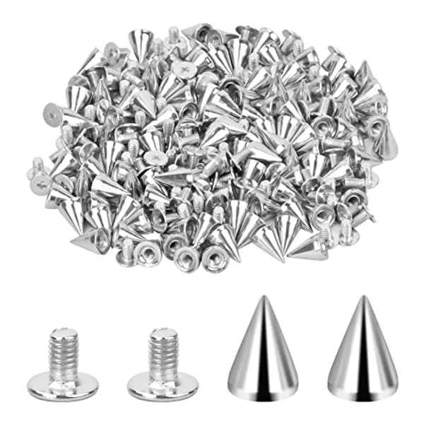 Jinlaili 100 Stück Punk Nieten, 7 * 10 cm Rostfrei Ziernieten, Kleidung Schraubennieten, DIY Nieten, Nieten zum Schrauben, Metall Gothic Spikes, Ziernieten, Spitznieten für Taschen, Kleidung, Schuhe
