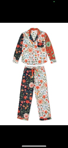 Long Pyjama Set Persephone Floral Print Patchwork | M