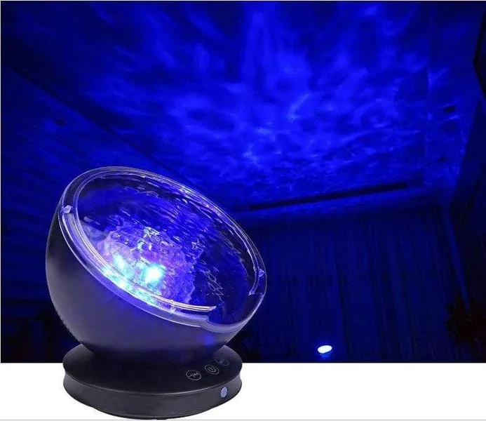 Ocean Wave Projector LED Night Light Remote Control TF Cards Music Player Speaker Aurora Projection by BuzzPresents - Black