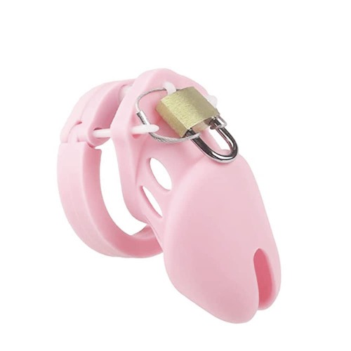 Silicone Chastity for Men Breathable Chastity Device Chastity cage Chastity Devices Lightweight Sexual Wellness Chastity cage-Pink - 