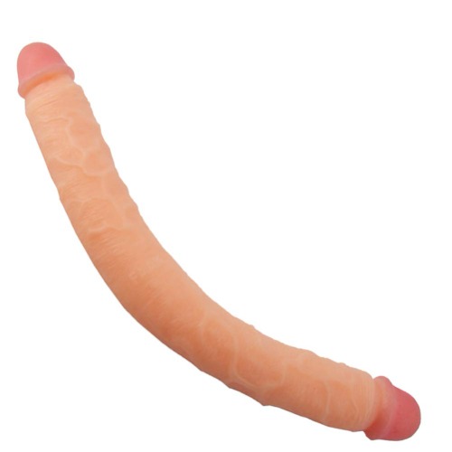 FST 18.1 inch Super Long Double Ended Dildo Vaginal Anal Play Flexible Realistic Double Head Dildo for Women Lesbian Couples - Flesh-colored