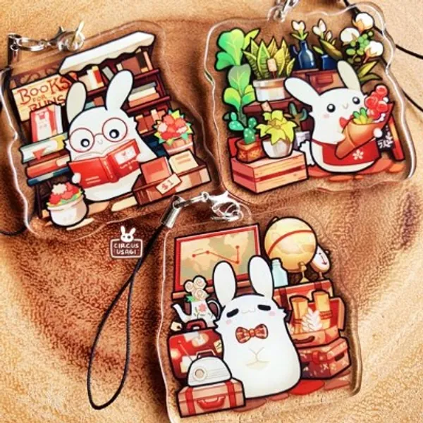 Acrylic charms | Smol business buns