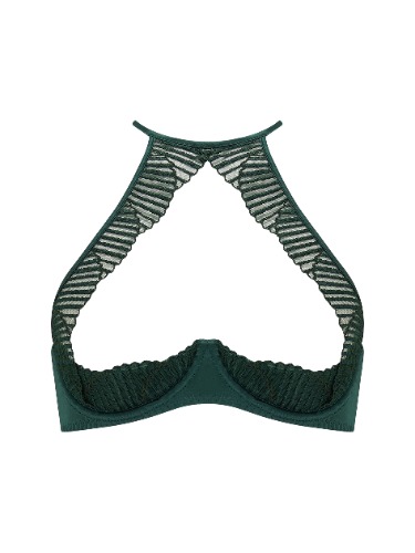 Coco de Mer Athena Quarter Cup Bra in Deep Green | S