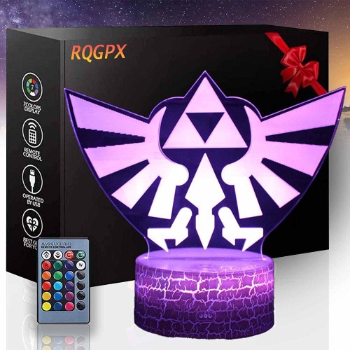 Toys Night Light The Legend of Zelda 3D Night Lamp 3 Pattern and 16 Color with Remote Control Best Gift for Kids Girls Boys