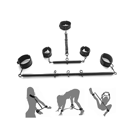 Spreader Bar Sex Toys BDSM Bondage Restraint Toys with Wrist Ankle Neck Collar Kits Adjustable Handcuffs Collar Set for Adult