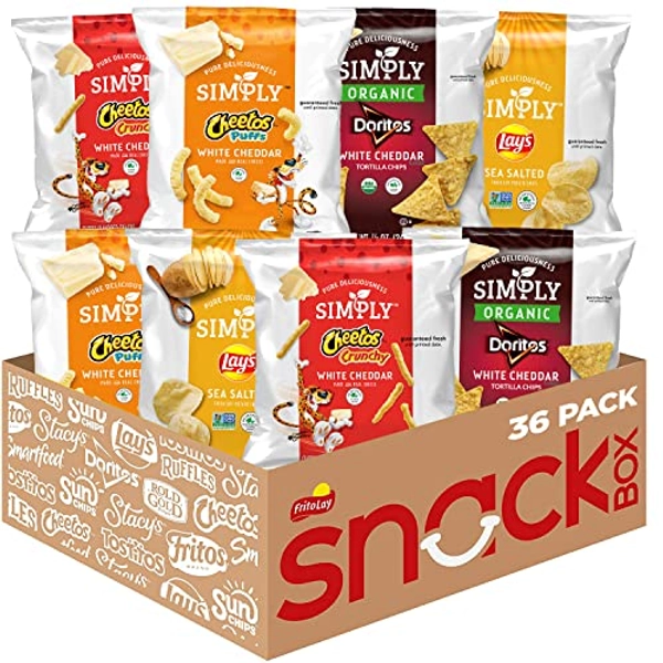 Simply Brand Variety Pack, Doritos, Cheetos, Lay's, 0.875oz Bags (36 Pack) (Assortment May Vary) - Simply Variety Pack