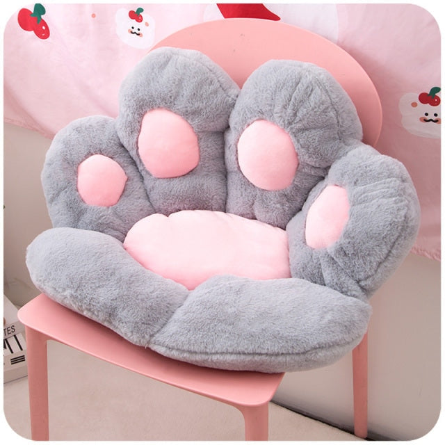 Paw Print Seat Cushion - Grey / 60x70cm