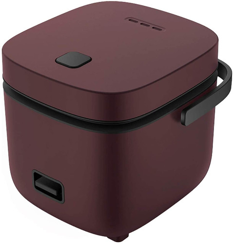 1,2 L Riskokare med ångkokare, Non-stick-tillagning, Högtemperaturskydd, One-touch-drift. Perfekt för en Eller två Personer att Tillaga Ris, Kött, Pasta eller Soppa (Brun)