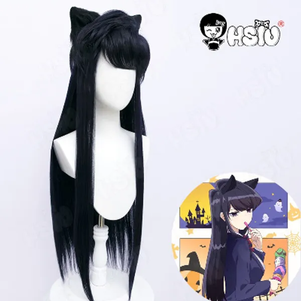 9.99US $ 49% OFF|Komi Shoko Cosplay Wig Anime Komi san wa Comyushou desu Cosplay HSIU Dark blue purple long hair+Free wig Cap Komi Shoko Wig|Anime Costumes|   - AliExpress