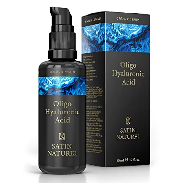 Siero Acido Ialuronico Viso 50ml Siero Viso Acido Ialuronico con Aloe Vera per Pelli Sensibili, Siero Viso Antirughe Siero Idratante Viso - Hyaluronic Acid Serum Booster di Collagene - Satin Naturel