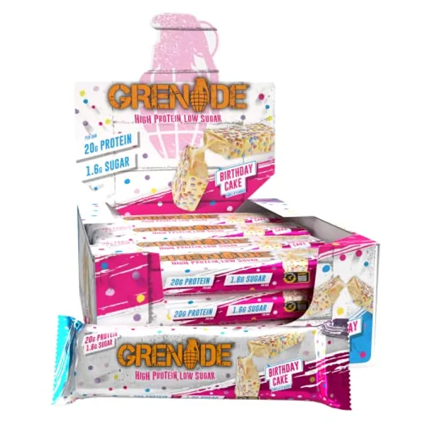 Grenade Barretta Proteica a Basso Contenuto di Carboidrati - Birthday Cake, 12 x 60 g