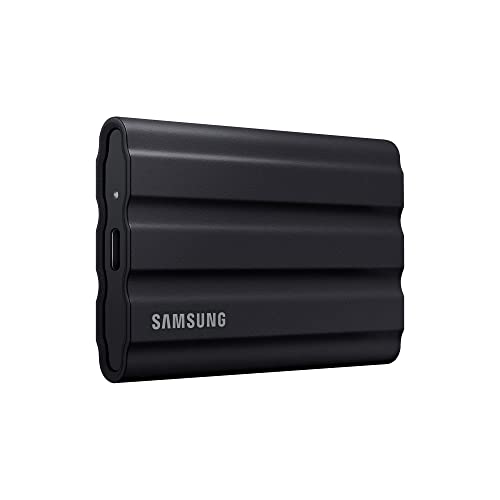Samsung Portable SSD T7 Shield (MU-PE1T0S/EU), 1 TB, USB 3.2 Gen.2, 1.050 MB/s Lesen, 1.000 MB/s Schreiben, robuste externe Festplatte für Mac, PC, Smartphone und Spielekonsole, Schwarz - 1 TB - Schwarz