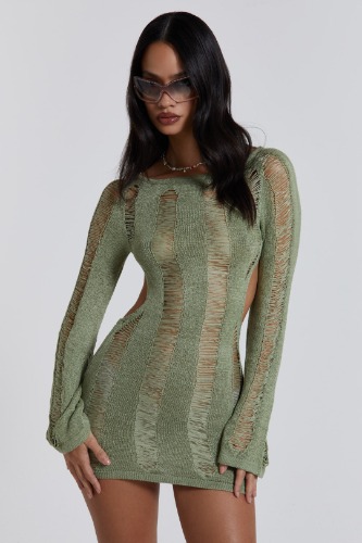Khaki Umbra Mini Dress | XS / Khaki