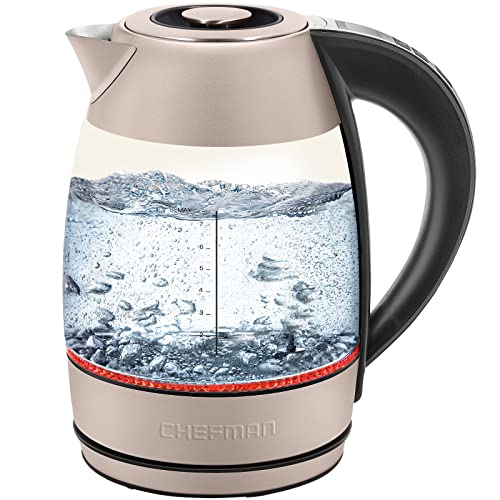 Chefman Digital Electric Kettle with Rapid 3 Minute Boil Technology, Custom Steep Timer & Temperature Presets, Bonus Tea Infuser, Rust & Discoloration Proof, 1.8 Liter, Rose, 1500W - Rose