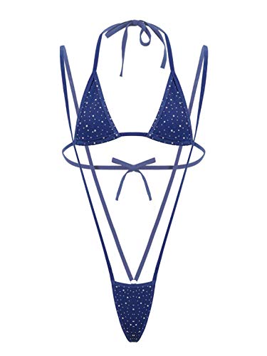 CHICTRY Women's Sexy Glitter Lingerie Set Micro Bikini Monokini Swimwear Swimsuit Bodysuit