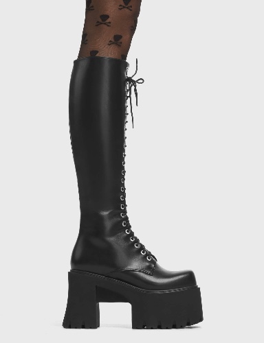 On Ropes Chunky Platform Knee High Boots | UK 6