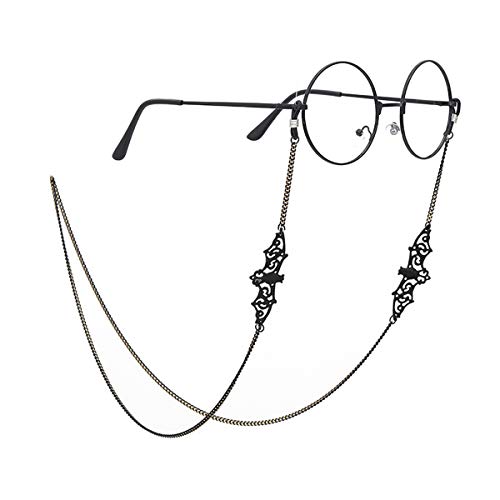 SIMRCIO Women Men Glasses Sunglasses Chain Black Bat Eyeglass Strap Holder Eyewear Reading Glasses Retainer