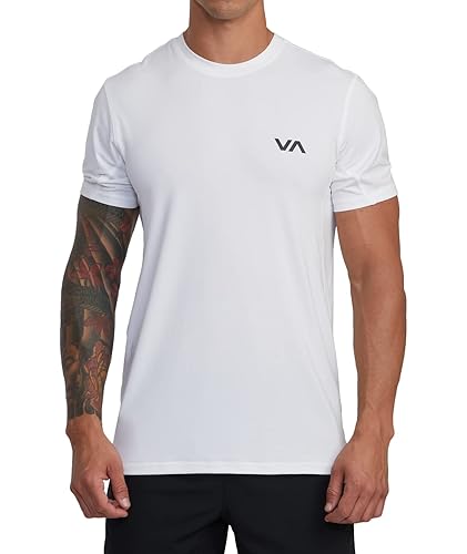 RVCA Men's Sport Vent Short Sleeve Crew Neck T-Shirt - Medium - White