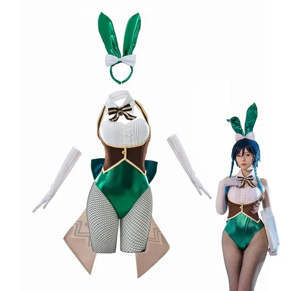 [CR ROLECOS] Genshin Cosplay Wenty Genshin Bunny Suit Bunny Girl Cosplay Large S