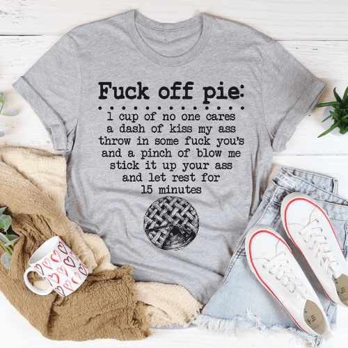 Pie Recipe Tee - Athletic Heather / S