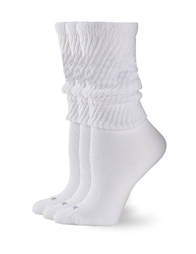 HUE Women's Slouch Sock 3 Pair Pack - One Size - White/White/White