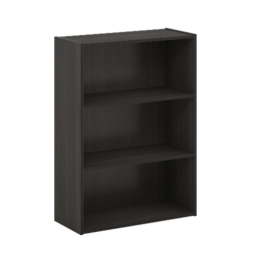 Furinno Pasir 3-Tier Open Shelf Bookcase, Brown - Brown 3-Tier Shelf