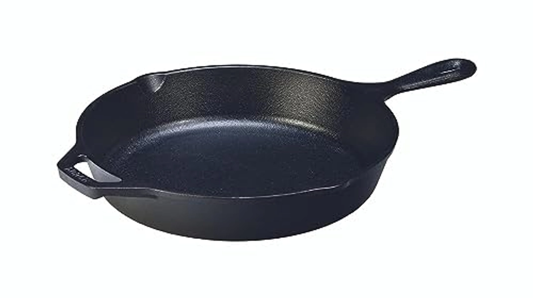 Lodge 10.25 Inch Cast Iron Pre-Seasoned Skillet – Signature Teardrop Handle - Use in the Oven, on the Stove, on the Grill, or Over a Campfire, Black