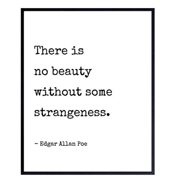 Edgar Allen Poe Decor - 8x10 Quote - Art Wall Art Picture Poster, Room Decoration for Home, Office, Apartment, Living Room, Bedroom, Bathroom - Gift for Goth Gothic Poetry Fans