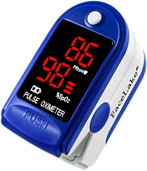 FaceLake ® FL400 Pulse Oximeter Fingertip with Carrying Case, Batteries, Lanyard, and Warranty (Blue)