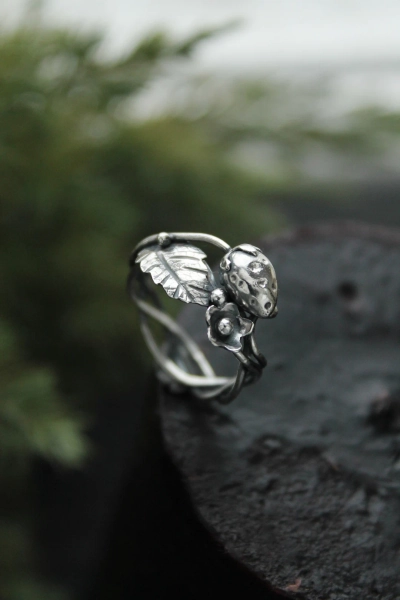 Strawberry Silver Ring