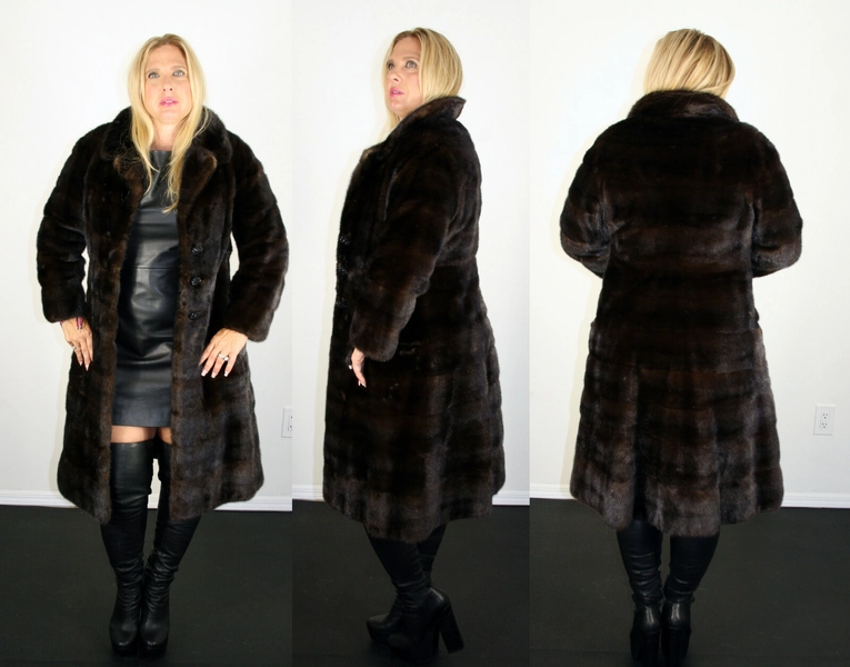 Skin on Skin Vintage Mahogany Mink Fur Coat Size 4