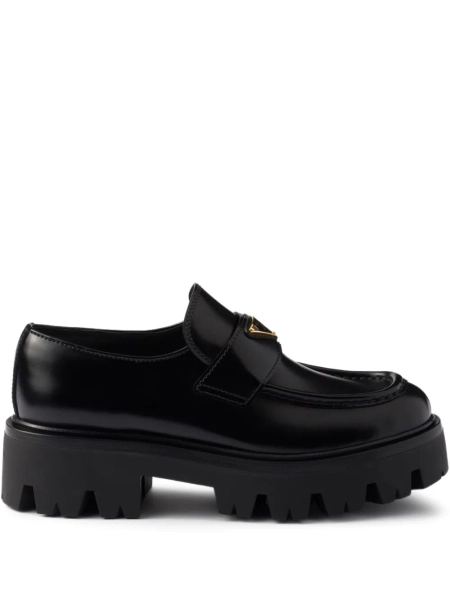 Prada triangle-logo platform loafers | 35