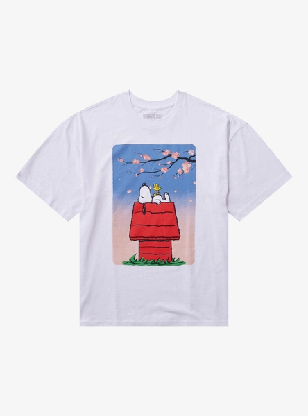 Peanuts Snoopy Cherry Blossom Dog House Girls T-Shirt - M