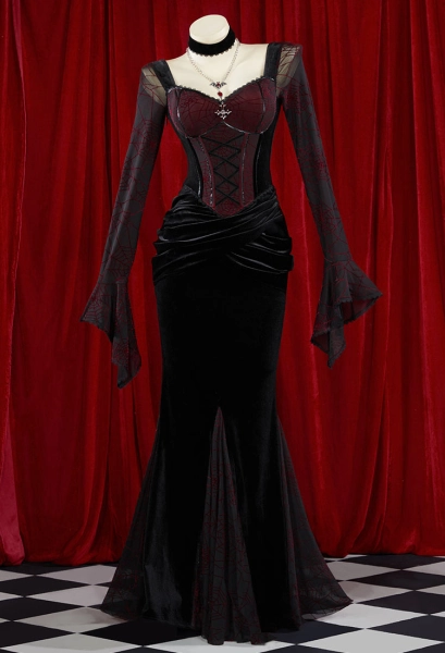 Stunning blood red goth dress