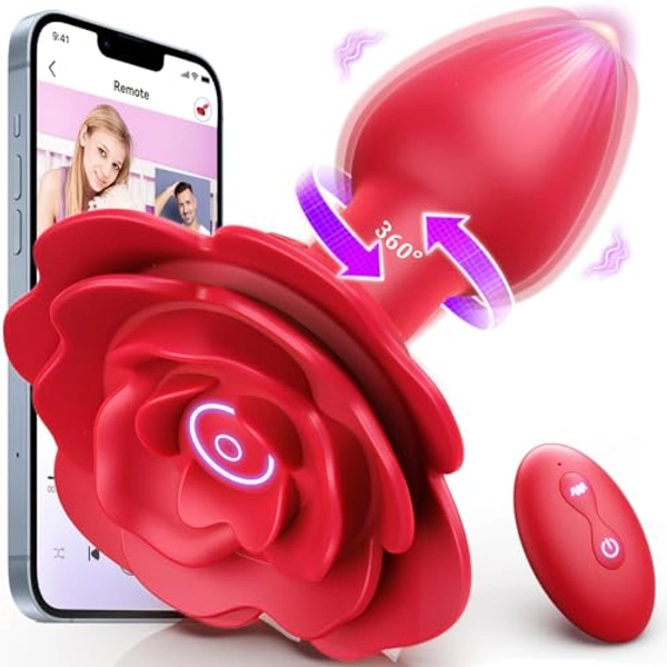 Toolprose Rose Sex Stimulator for Women Vibrator, Remote Control Vibrators for Women with 10 Vibrating Rotating Modes, Rose Vibrator Adult Female Sex Toys, Rose Toy for Women Couple Sex Toys