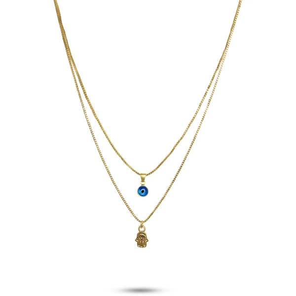 Evil Eye & Hamsa Necklace Set