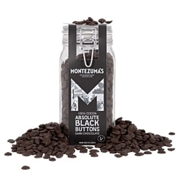 Absolute Black 900g Button Jar - 100% Dark Chocolate Buttons