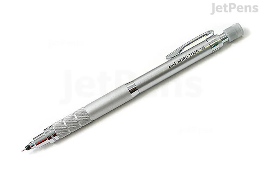 Uni Kuru Toga Roulette Mechanical Pencil - 0.5 mm - Silver Body