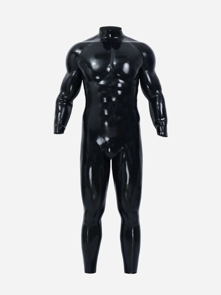 Black Glossy Silicone Muscle Suit With Anal Hole - Silicone Masks, Silicone Muscle-Smitizen