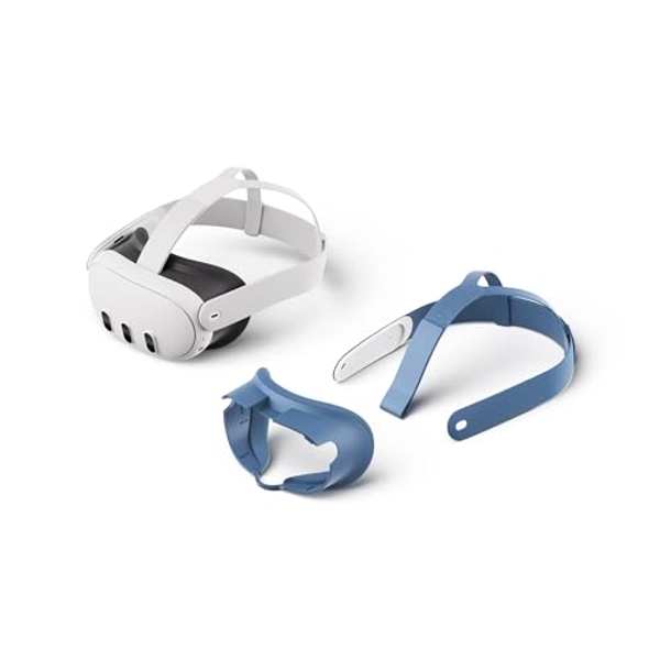 Meta Quest 3 512GB + Protection faciale Meta Quest 3 et Sangle de Maintien (Bleu Primaire)