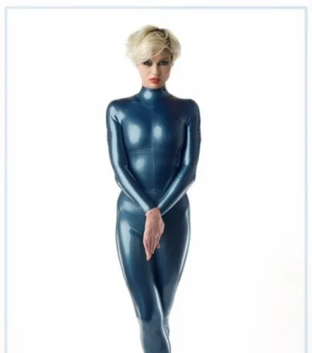 Bright&Shiny Metallic Peacock catsuit made of latex with anatomic cut | Default Title