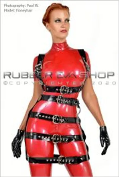 Latex Body Strap Harness Black