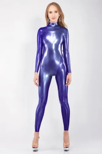 Pearlsheen purple catsuit with 3d cups