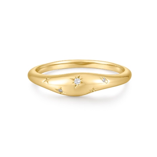 GALAXY CZ THICK WAVY RING - 14k Gold Plated Sterling Silver / 6