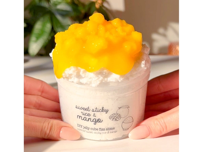 Sweet Sticky Rice & Mango, DIY Slime, Crunchy Slime, Jelly Cube Slime, Snow Fizz Slime, Coconut Mango Scented, Slime Shops, Slime Fantasies