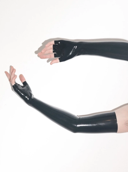 Latex Rubber Shoulder Length Half Finger Gloves Gauntlets, Opera Length - Etsy