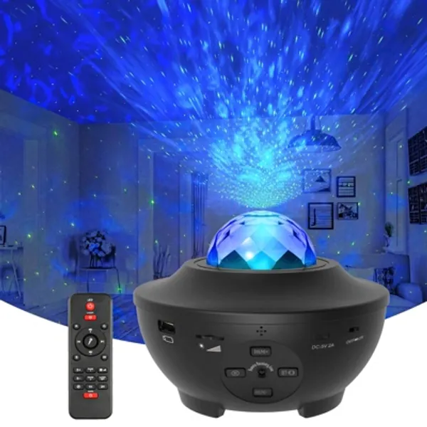 Star Projector Galaxy Light Projector with Ocean Wave Projector, Music Speaker, Voice Control&Timer, Nebula Cloud Ceiling Light Projector for Baby Kids Adults Bedroom/Decoration/Birthday/Party