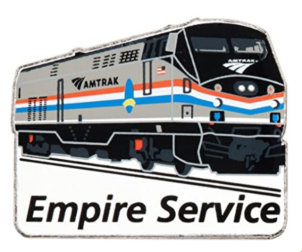 Amtrak Collector Edition Empire Service Phase III P32AC-DM Die Struck Enamel Nickel Lapel Hat Pin Train Multi 1 1/4 X 1 Inch