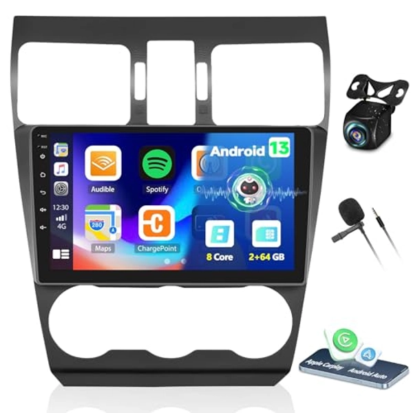 SIXTOP [8-Core 2+64G] Android Car Stereo for Subaru Forester Impreza XV WRX STi 2015-2018 with Carplay Android Auto 59 Theme 9 inch Touchscreen Bluetooth 5.0 FM/RDS Network Radio DSP 32EQ AI Voice GPS