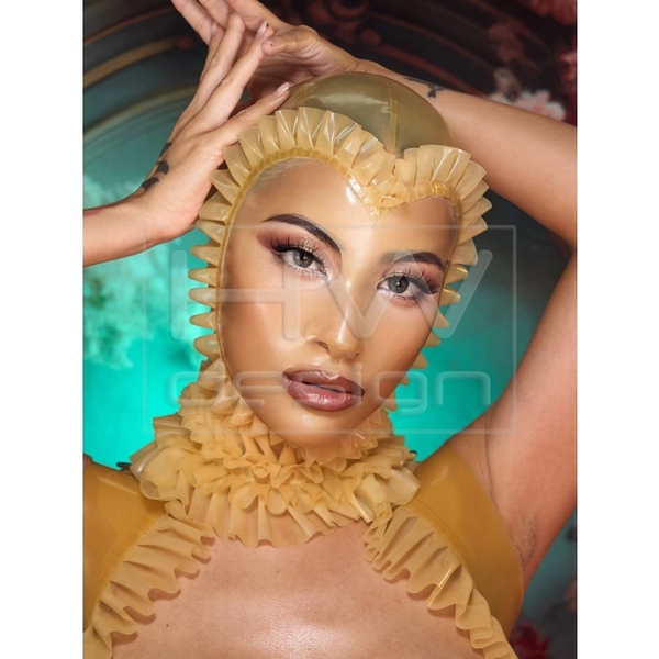 HOOD 76 - Latex Maske mit Rüschen